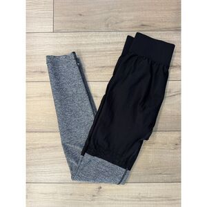GYMSHARK TWO TONE LEGGINGS SEAMLESS BLACK Sporty WOMENS M Medium GYM WORKOUT